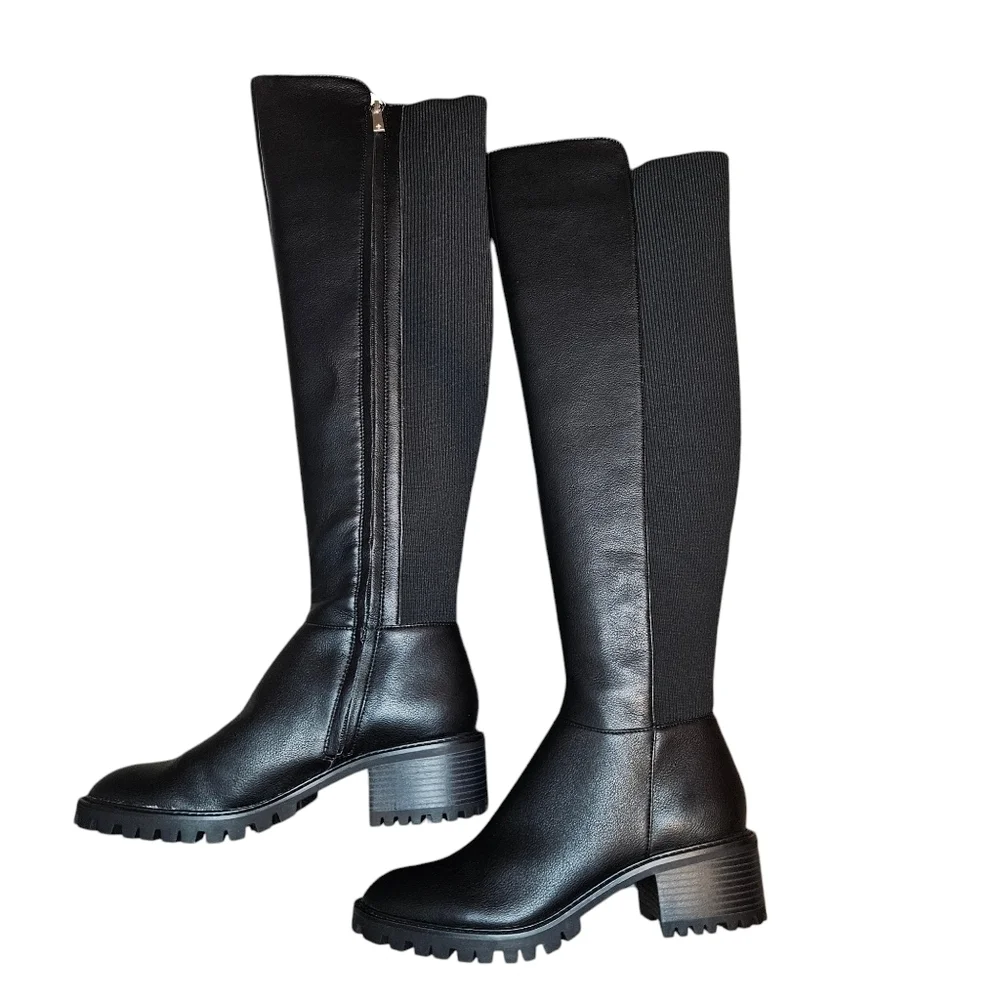 Kenneth Cole New York Riva Over-The-Knee Stretch Calf Boots Sz 8.5 Retail $199